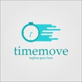 Time Move with speed and clock icon Logo Design Template Royalty Free Stock Photo