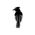 BBlue jay bird silhouette vector illustration Royalty Free Stock Photo