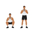 Man doing Kettle bell goblet squat exercise. Royalty Free Stock Photo