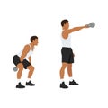 Man doing One arm kettlebell swings exercise.