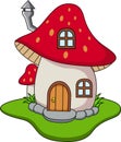 Cute cartoon fairy house mushroom on a white background Royalty Free Stock Photo