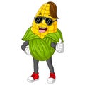 Cartoon funny corn character giving thumb up