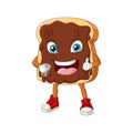 Cartoon funny bread giving thumbs up Royalty Free Stock Photo