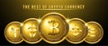 The best of five crypto currency icon set symbol or logo