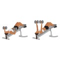 Woman doing Decline bench dumbbell press exercise Royalty Free Stock Photo