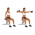 Woman doing Seated dumbbell Lateral raises. Royalty Free Stock Photo