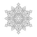 Decorative winter mandala with soft patterns on white isolated background. Royalty Free Stock Photo