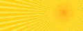 Vector Retro Yellow Comic Background Banner With Sunburst Or Zoom Effect And Halftone Dots Pattern