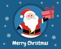 Illustration vector graphic of Santa Claus is bringing gifts from inside the circle