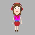 design of cute girl cartoons character