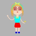 design of cute girl cartoons character