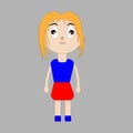 design of cute girl cartoons character