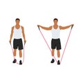 Man doing Resistance band lateral raises. Side raises Royalty Free Stock Photo