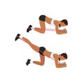 Woman doing Resistance band glute kickbacks