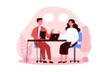 Two people talking job recruitment interview illustration Royalty Free Stock Photo