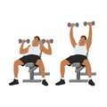 Man doing Incline Dumbbell bench press exercise.