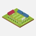 Isometric soccer field stadium building for football sport isolated vector Royalty Free Stock Photo