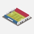 Isometric soccer field stadium building for football sport isolated vector Royalty Free Stock Photo