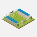 Isometric soccer field stadium building for football sport isolated vector