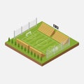 Isometric soccer field stadium building for football sport isolated vector Royalty Free Stock Photo