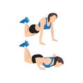 Woman doing Modified knee push ups exercise.