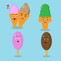Character Vector Ilustration of ice cream