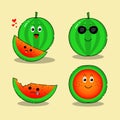 Cartoon Character of Watermelon Fruit