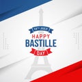 Happy bastille day banner celebration in france vector Royalty Free Stock Photo