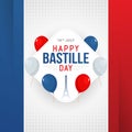 Happy bastille day banner celebration in france vector Royalty Free Stock Photo