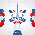 Happy bastille day banner celebration in france vector Royalty Free Stock Photo