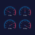 Speedometer internet speed level indicator vector illustration and design Royalty Free Stock Photo