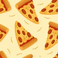 Pizza seamless pattern background vector Royalty Free Stock Photo