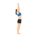 Woman doing Upward salute pose urdhva hastasana exercise Royalty Free Stock Photo