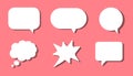 3d speech bubble chat icon collection isolated on pink background. Vector illustration Royalty Free Stock Photo