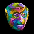 Colorful monkey ape punk pop art portrait illustration