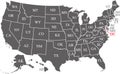 Us states map with abbreviations