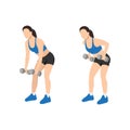 Woman doing Dumbbell bent over row exercise