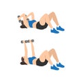 Woman doing lying trice extension exercise.