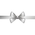 Beautiful Silver White Ribbon on white Plane background Royalty Free Stock Photo