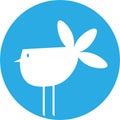 Vector of chicks of white color with a blue background