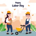 Illustration vector graphic of a foreman is giving instructions to a worker Royalty Free Stock Photo