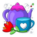 Drawing teapot drink clipart illustration