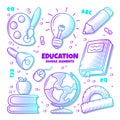 Colored Educational element set illustration Royalty Free Stock Photo
