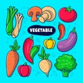 Hand drawn of Vegetable clipart element set