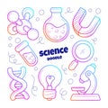 Science education hand drawn element collections Royalty Free Stock Photo