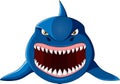 Cartoon angry shark isolated on white background Royalty Free Stock Photo