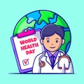 World health day concept with hand drawn of doctor