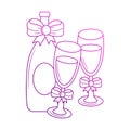 Simple hand drawn of Wedding Cheers drink