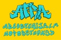 Alphabet Graffity Typography Set concept Cartoon Vector