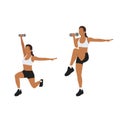 Woman doing Core control rear lunge exercise